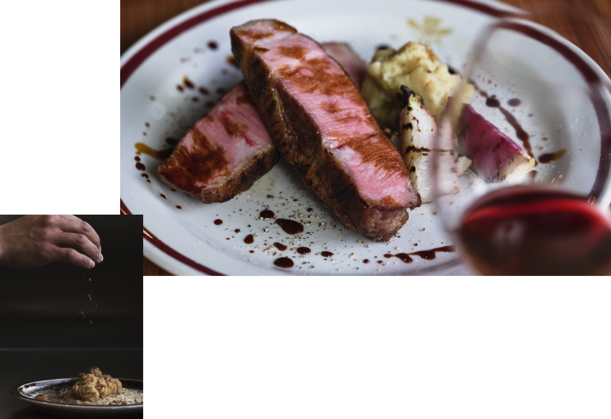 千葉県産ダイヤモンドポークの肩ロースと赤ワイン, 真鱈白子ソテー